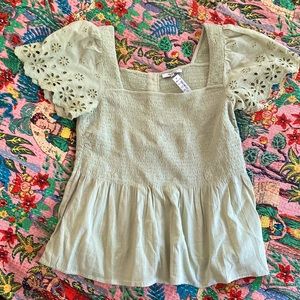 Sage green Madewell top NWT